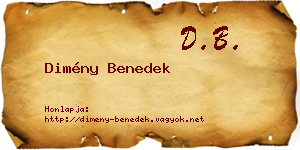 Dimény Benedek névjegykártya