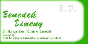 benedek dimeny business card